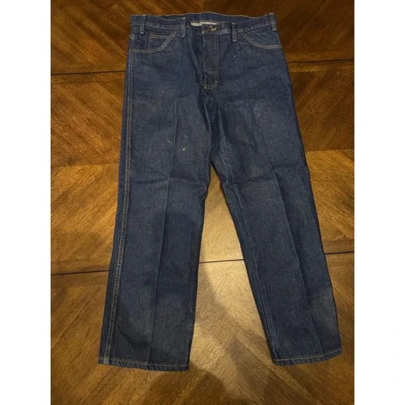 Mens‎ Dickies Vintage Dark Wash Straight Leg Denim Jeans Indigo Blue 36x29 |k1