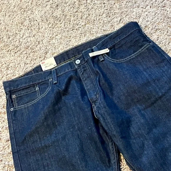 Levis 514 Slim Straight Fit Jeans Mens 38x30 Dark Wash Indigo Denim New