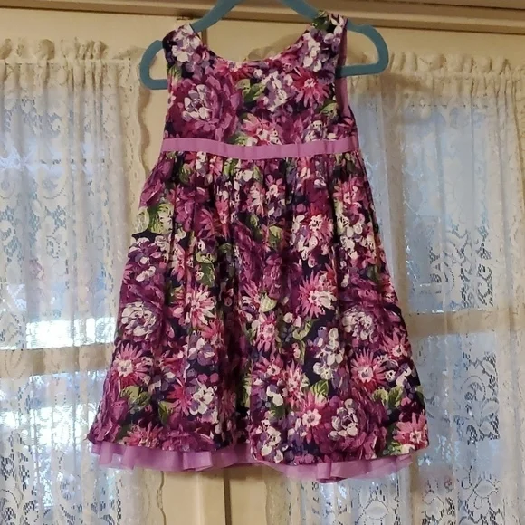 Gymboree Purple Floral Girls Dress Size 3T