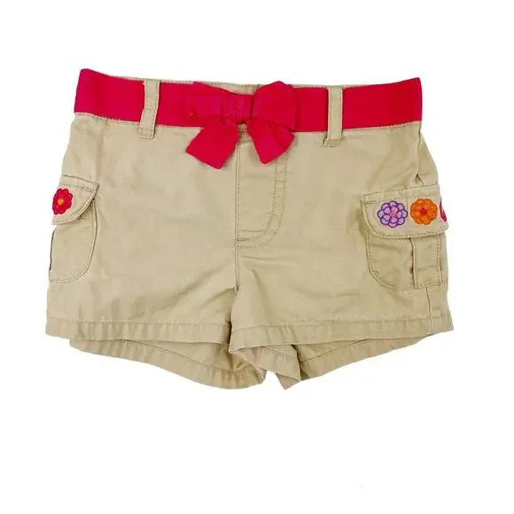 Gymboree Khaki Floral Cargo Shorts Pretty Posies Size 12-18 Months