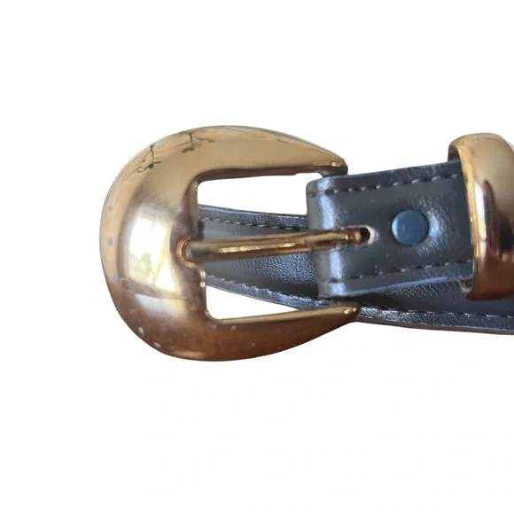 Vintage Laura Gayle | Grey Belt With Gold Hardware Size: Large