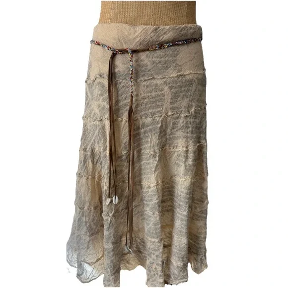 Y2K No Boundaries Belt Beaded Puka Shells Fringe NOS NWT Size XL 36