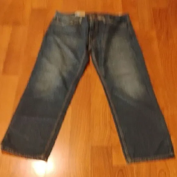 Levi's Blue 559 Relaxed Jeans 38x32 with Lived-In Look