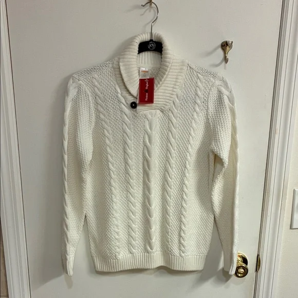 Gymboree Boys Cream Cable Knit Turtleneck Sweater Sz 10
