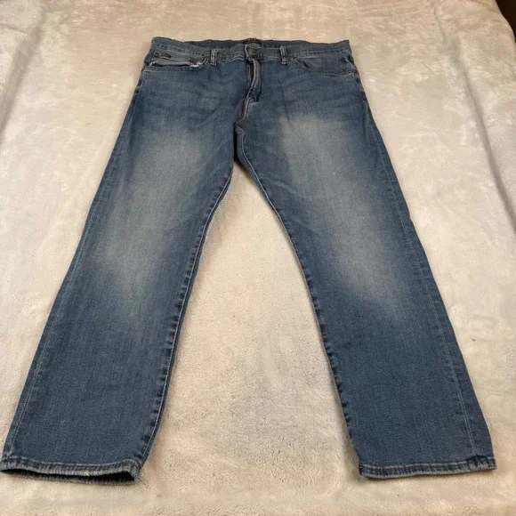Polo Ralph Lauren Mens Blue Medium Wash Stretch Denim‎ Jeans 38x30