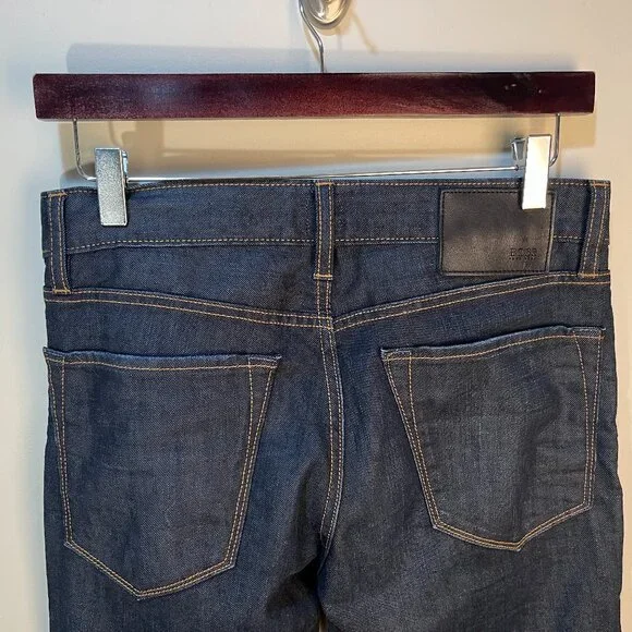 👖 Hugo Boss Men’s Dark Blue Slim Stretch Jeans 30x32 Elastane Blend 🔥