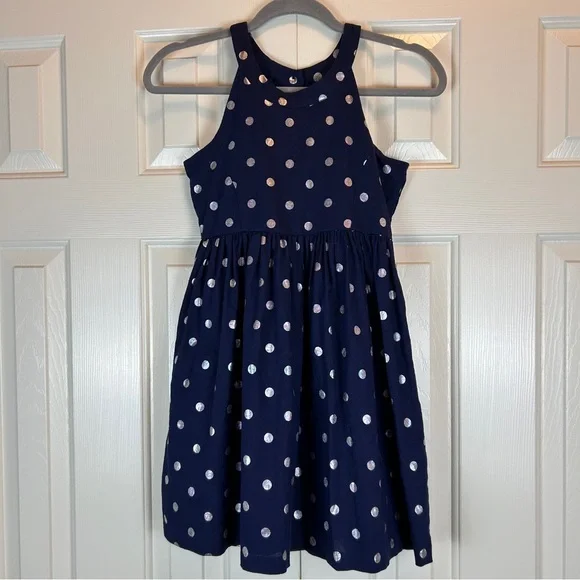 Gymboree Blue Polka Dot Linen Dress