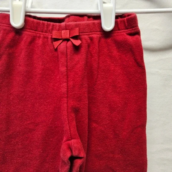 Gymboree Ruffle Hem Leggings Baby Girls 18-24M Red Bow Accent Cotton Pants