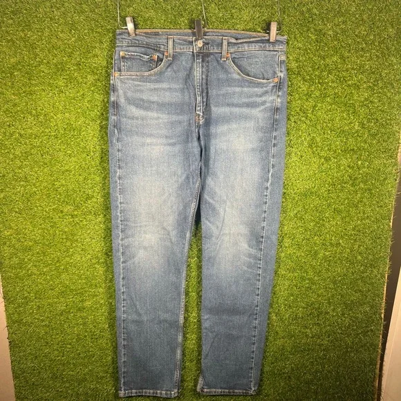 Levis 505 Regular Fit Straight Leg Blue Jeans Mens 36x34 (Measures 36x32)