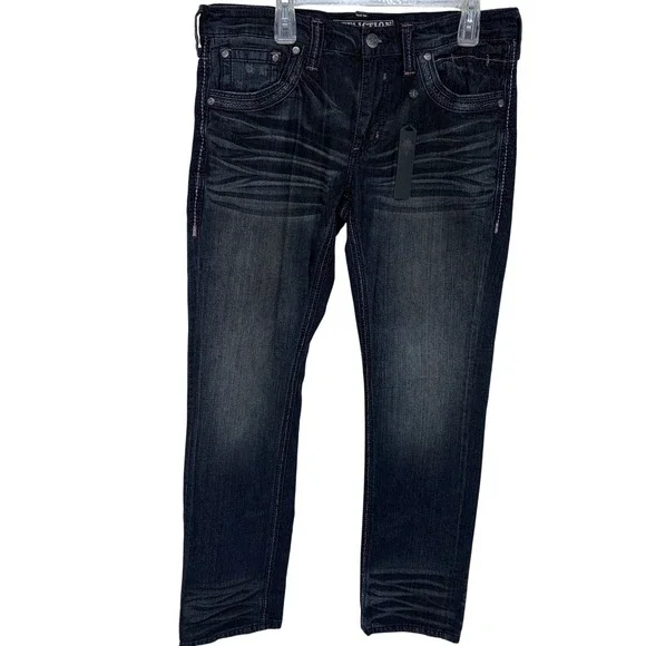 Affliction Gage Jeans Size 34 Mens Denim Biker Grunge Distressed Grunge Dark Y2K