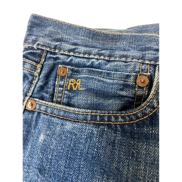 Vintage‎ Ralph Lauren Double RL RRL Jeans Mens 29 Made USA Japan Woven Selvedge