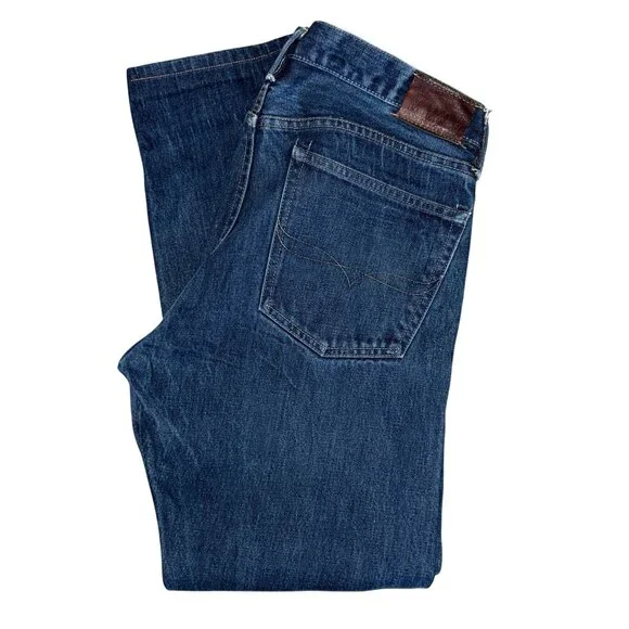 Vintage Ralph Lauren Mens Straight Leg Jeans 36 30 Dark Wash Blue Denim