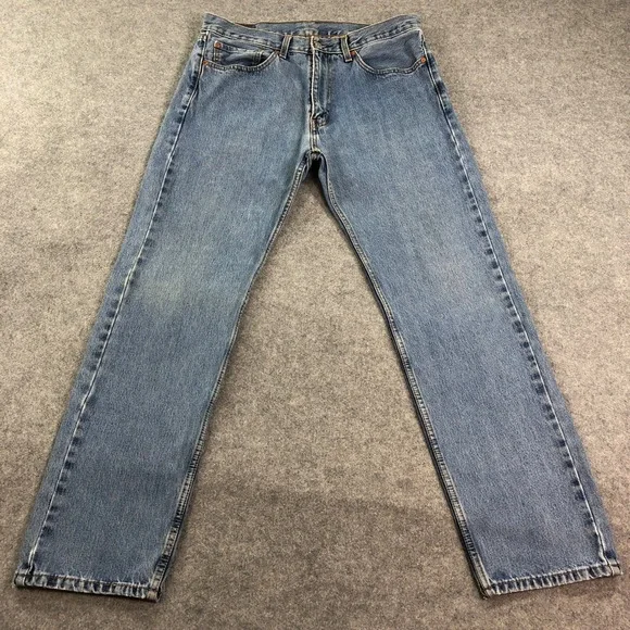 Levis 505 Mens Jeans 36x34 (fits 36x32) Relaxed Straight Leg Blue Medium Wash