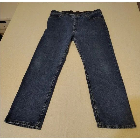 Wrangler Mens Jeans 38x30 Classic Fit Straight Leg‎ Dark Wash Denim 5