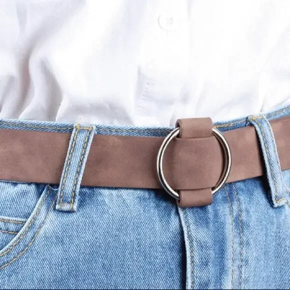 2/$30 NEW Faux Vegan Leather Belt in Brown Coffee Chocolate #AG/1