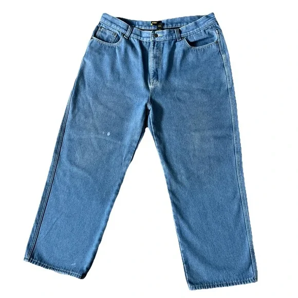 Stanley Jeans Mens 42x30 Blue Denim Fleece Lined High Rise Straight Leg Casual
