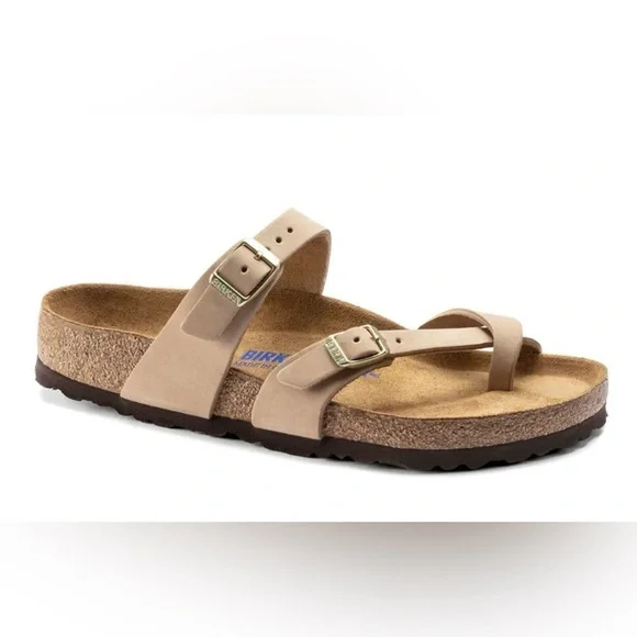 NIB Birkenstock Nubuck Mayari 37 US 6 Thong Sandals Sandcastle
