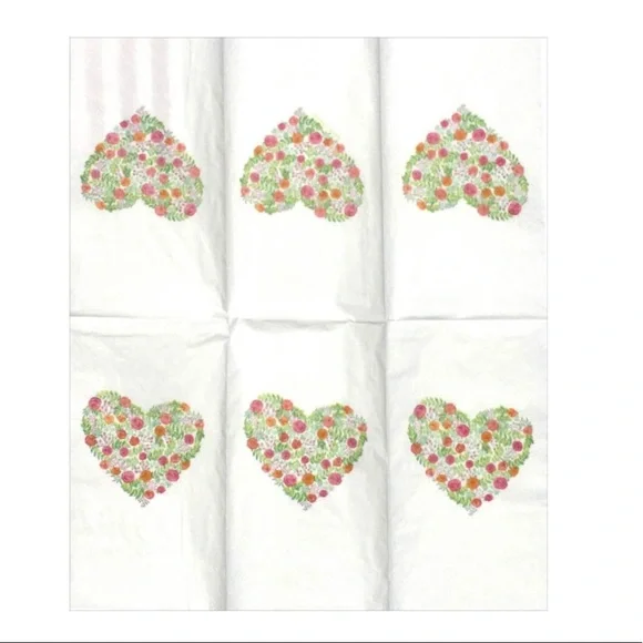 Floral Heart Guest Towel Size Napkins, 16 ct