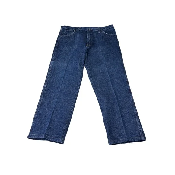 Wrangler Authentic Mens Dark Wash Straight Leg Jeans 40x28 Blue Denim‎