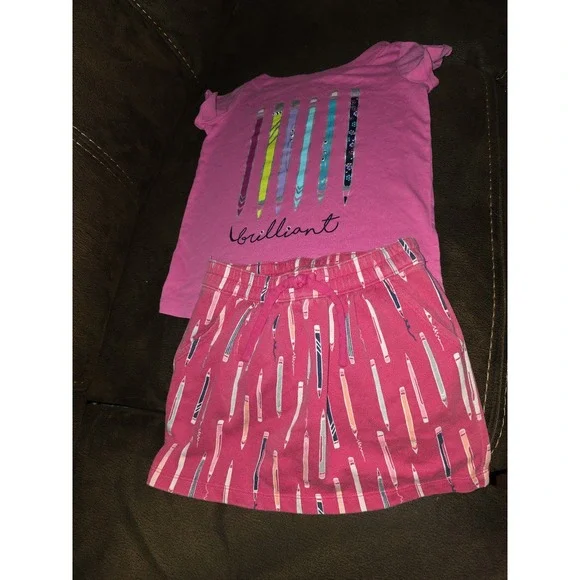 Gymboree outlet back to school pencil outfit top and skirt size 7