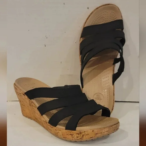 CROCS ALEIGH BLACK STRAPPY 2-3/4