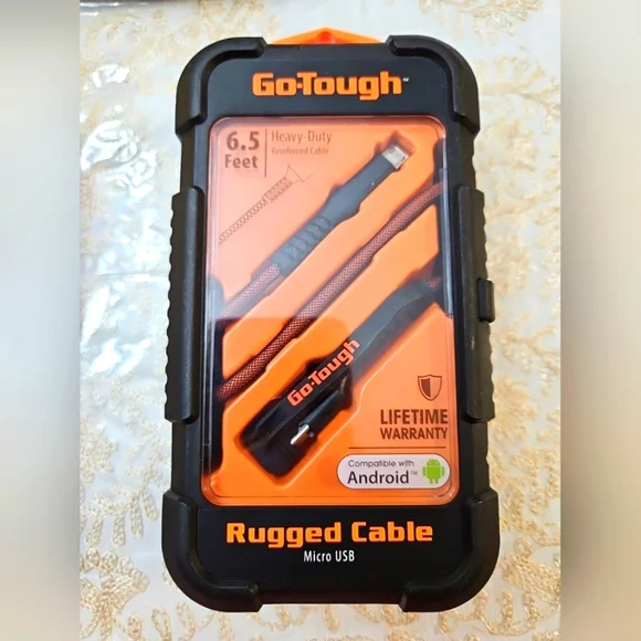 GoTough Micro USB Sync & Charge Rugged Cable 6.5 ft.L, Heavy Duty GT4100 Android