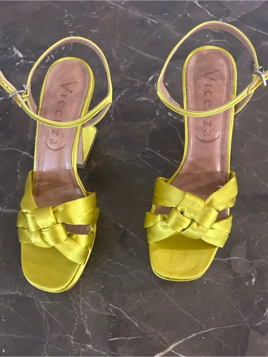 Vicenza Knotted Platform Heel Moss