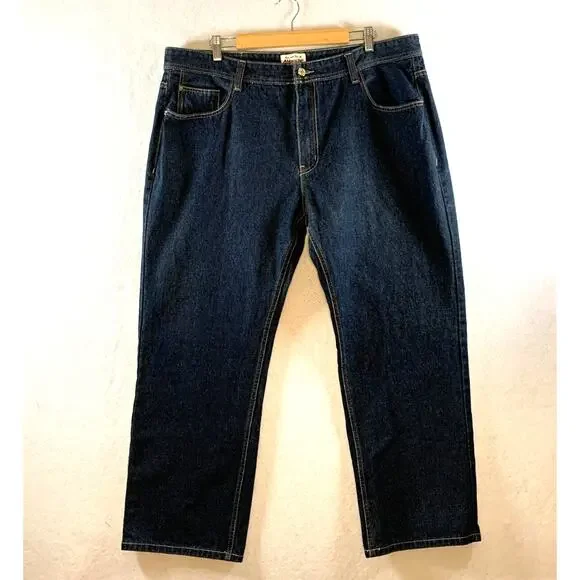 Vintage Y2K Ablanche Mens‎ Jeans 44x32 Dark Wash Blue Baggy Street Workwear