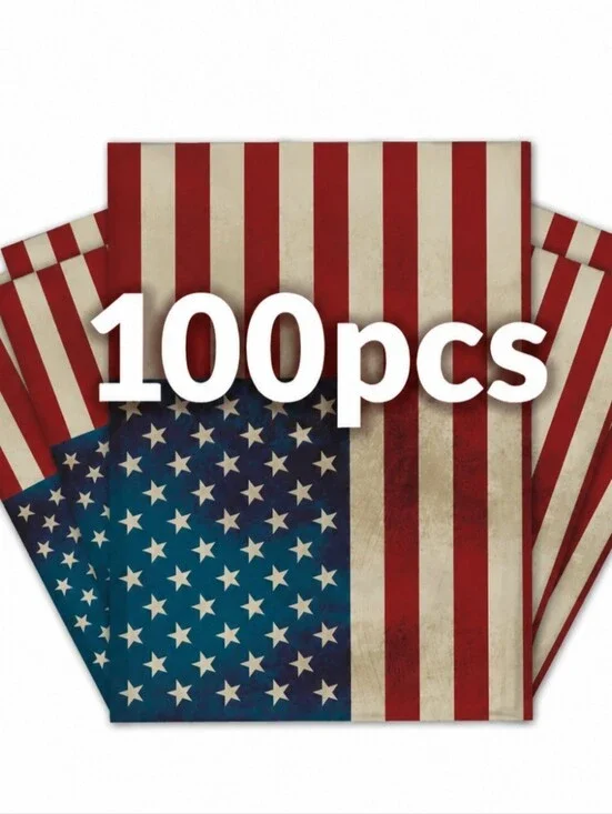 100pcs American Flag Boutique Polymailers  Red, White & Blue