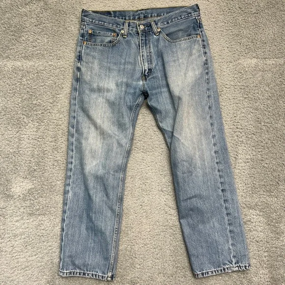 Levi's‎ 505 Jeans Mens 34x29 Regular Fit Blue Excellent Straight Leg Denim