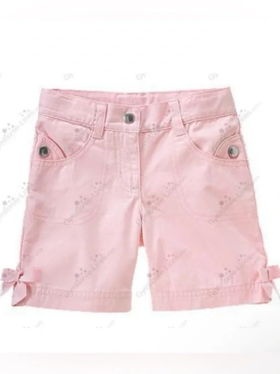Gymboree Girls Vintage ‘Flower Garden’ Pink Bow Cuff Bermuda Shorts Size 5