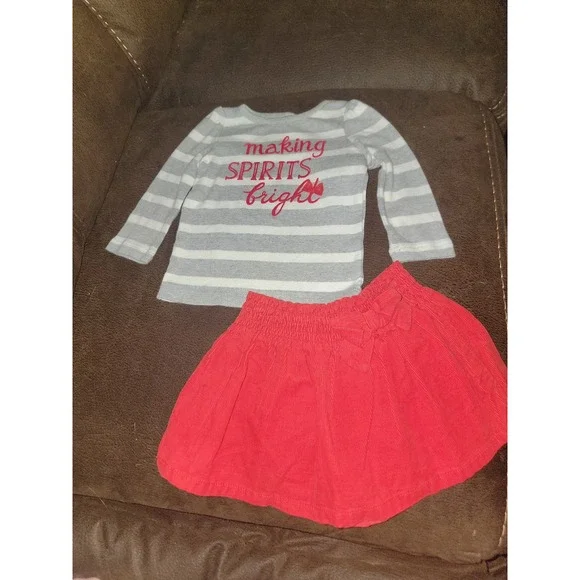 Gymboree‎ holiday shop making spirits bright top and skirt size 6 12 months