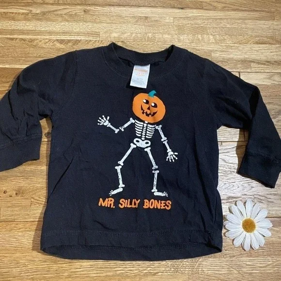 Gymboree Mr Silly Bones‎ Halloween Tee Shirt Size 12-18 Mo