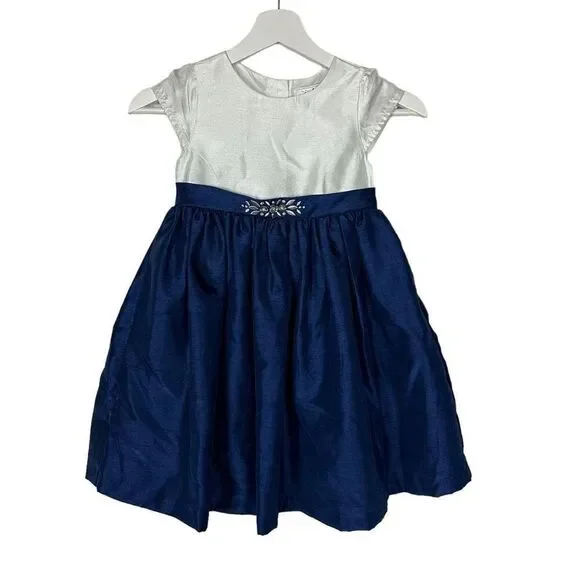 Gymboree Blue Ivory Occasion Dress 5T Holiday Pageant Wedding Formal