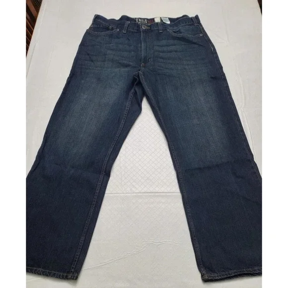True Nation Jeans Mens 42x32 Blue Relaxed Fit Straight Leg Denim Big & Tall