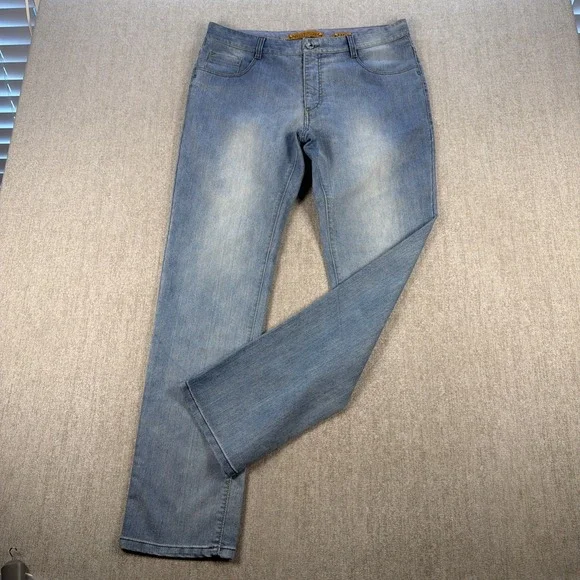 Enzo Tovare Jeans Women 34 Light Wash Denim 5 Pockets Straight Leg