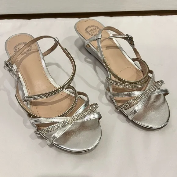 L Miller formal wedge sandals