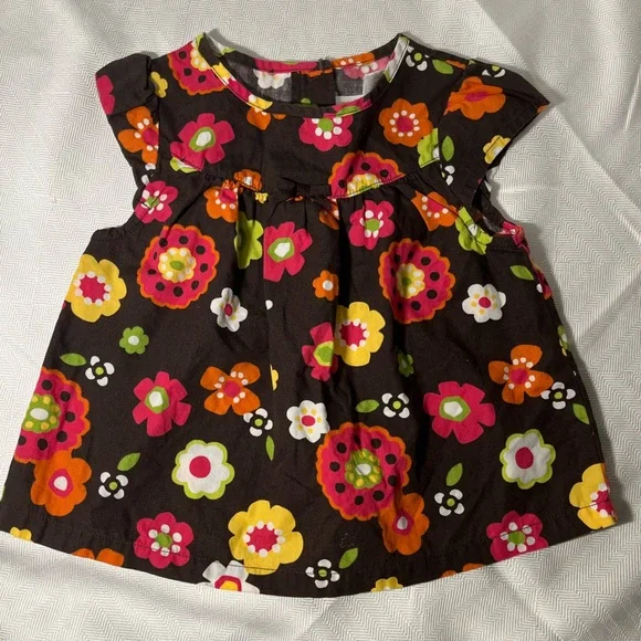 Gymboree Brown Summer‎ Dress with Flowers Size 12-18 Months