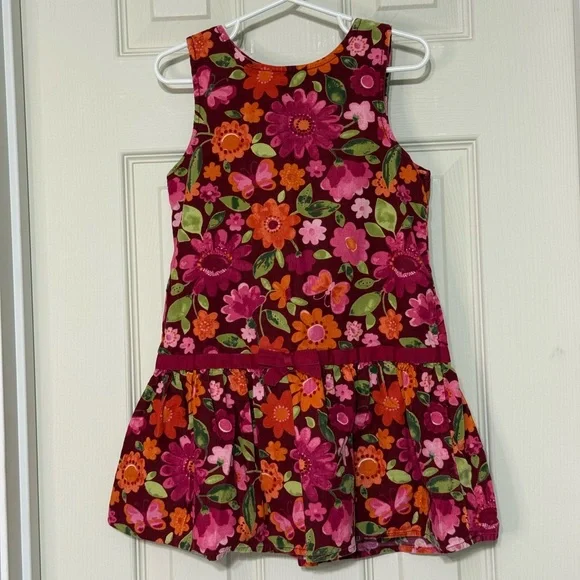 Gymboree Floral Kids Dress Size 4T- Pink and Orange 100% Cotton