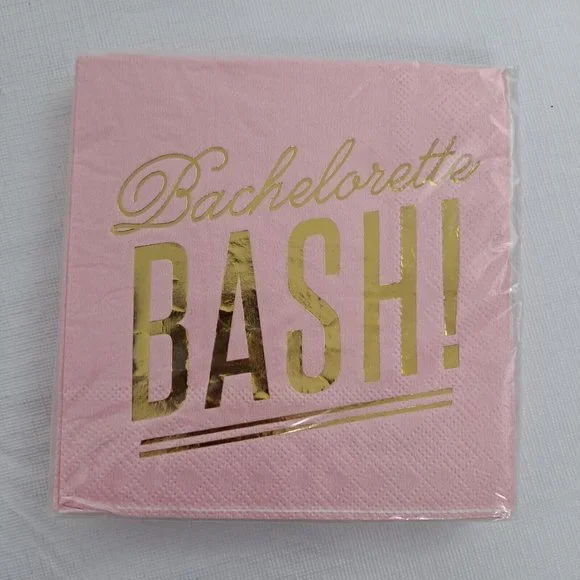 Bachelorette Bash Party Napkins Pink Gold 20 Piece