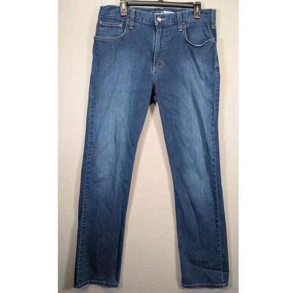 Carhartt Mens 34x32 Relaxed Fit Dark Wash Denim‎ Jeans BD2804M