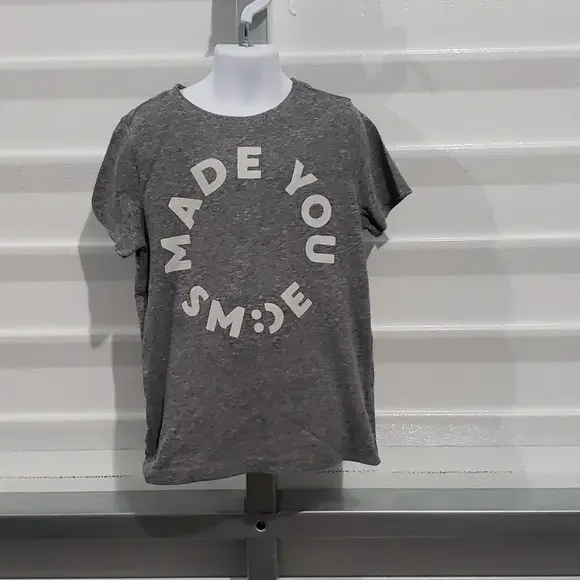 Gymboree Made You Smile‎ Grey and White Tee Shirt