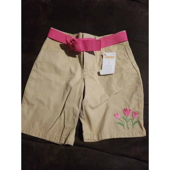 Gymboree bright tulip khaki‎ shorts 5 nwt