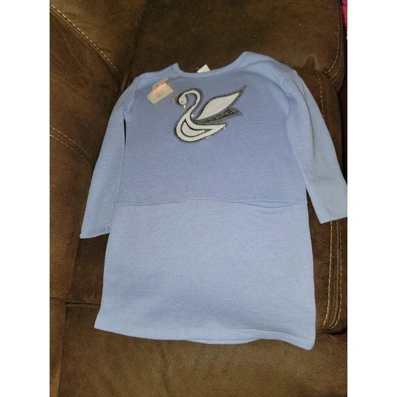 Gymboree fairytale forest blue swan dress with pockets size‎ medium 7 8 nwt