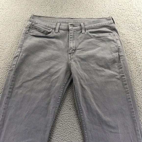 Levis Jeans Ment 33x34 Gray 514 Straight Fit Stretch Denim Light Wash Regular Fi