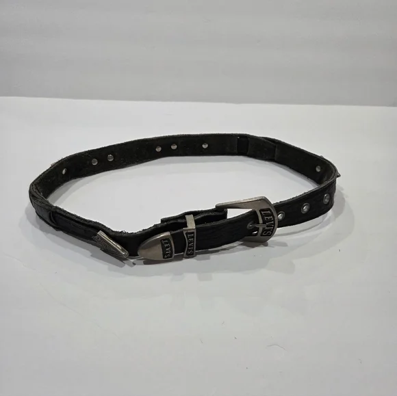 Levi's Dark Leather Belt with Silver Buckle Sz.28