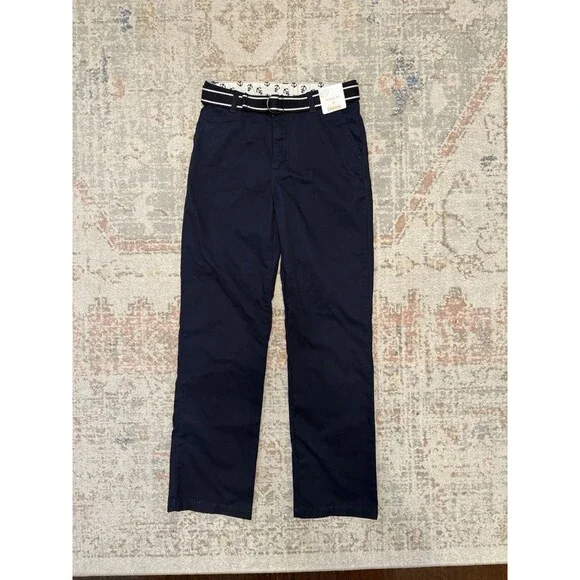 Gymboree Boys Navy Chino Pants w/ Belt Size 12 NWT Classic Fit Dress Pants