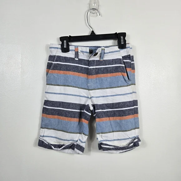 Gymboree Boys Navy White Striped Nautical‎ Bermuda Weathered Preppy Shorts 7