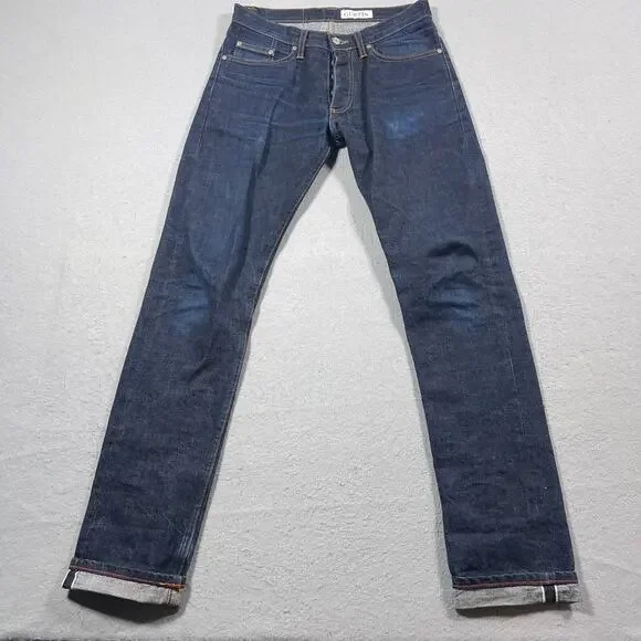 Gustin Jeans Men 31x34 Slim Fit Raw‎ Selvedge Denim Button Fly Made in USA