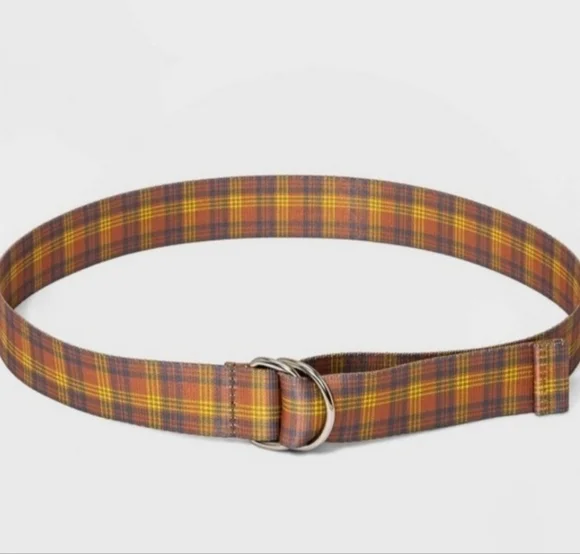 NWT Womens Large Wild Fable Plaid Webbing Belt